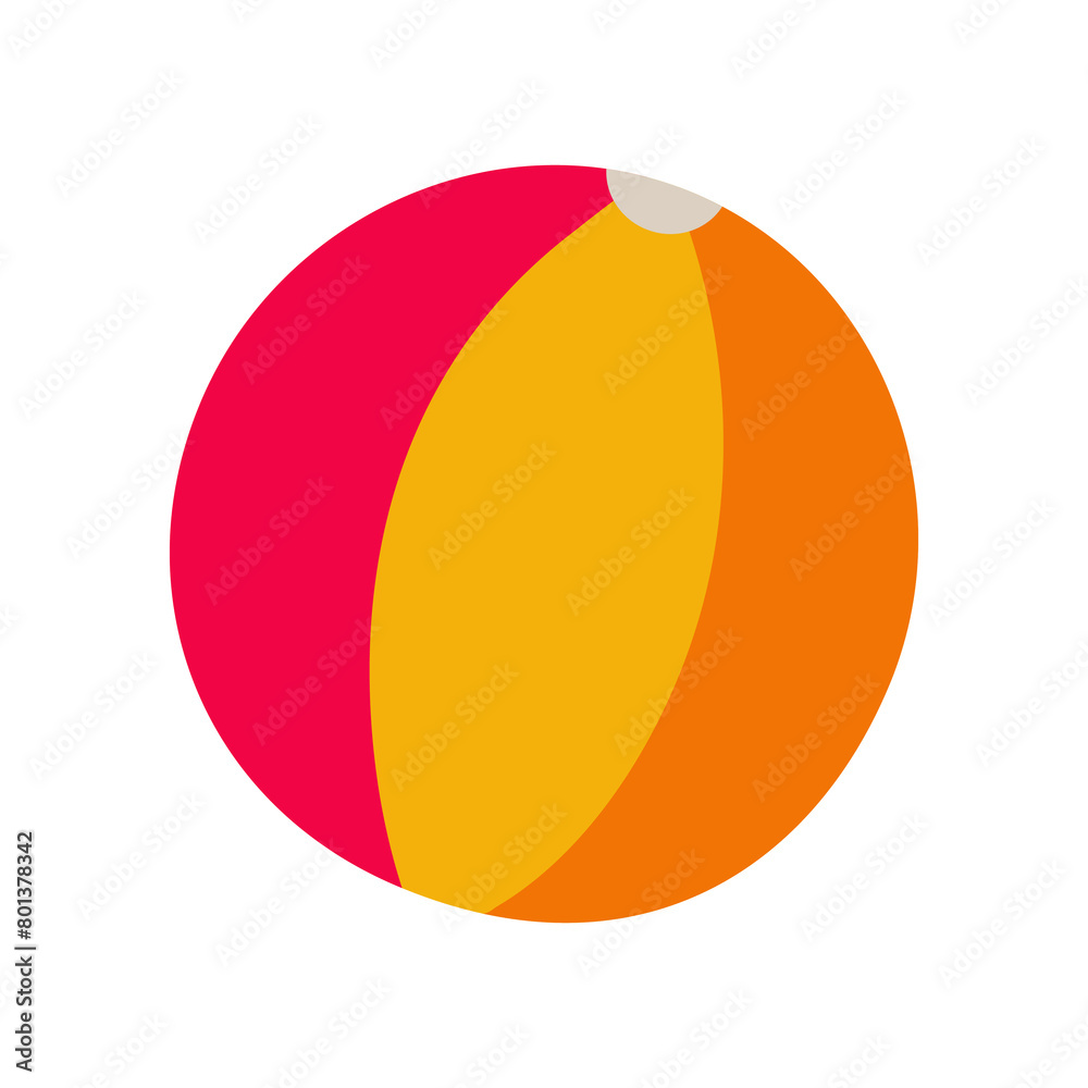 Beach ball. Flat color icon on a white background Beach ball. Flat color icon on a white background