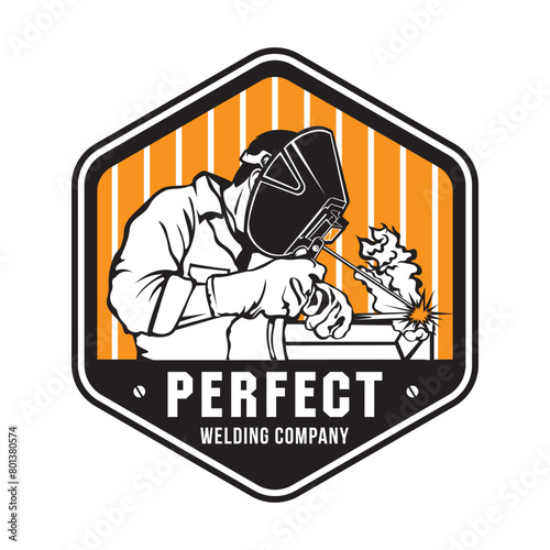 Welding service company vector illustration logo design
