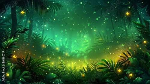   A lush  green forest teeming with numerous leafy plants At its end  a radiant yellow light gleams