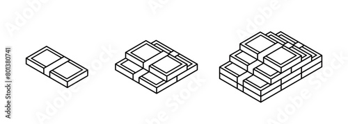 山積みの札束のイラスト