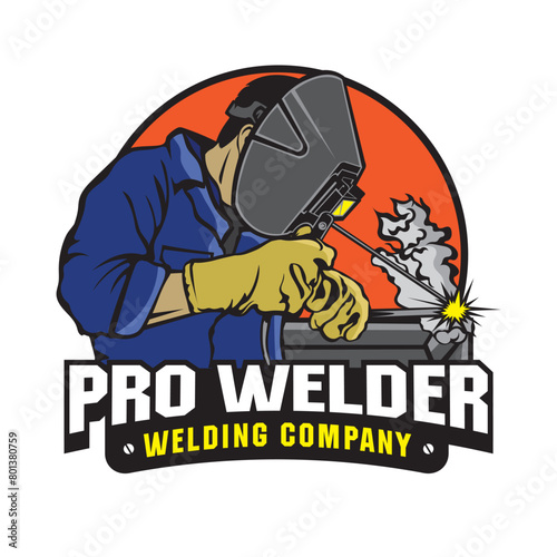 Welding service company vector illustration logo design