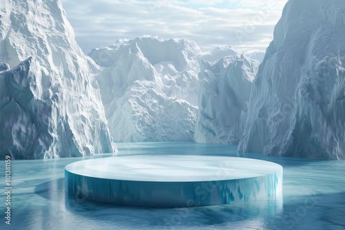 Ice and snow environment with a floating ice platform photo