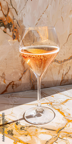 Um copo de champanhe borbulhante photo