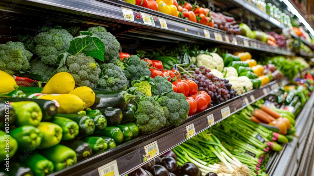 Fresh vegetables on display at a grocery store, emphasizing the importance of healthy food choices