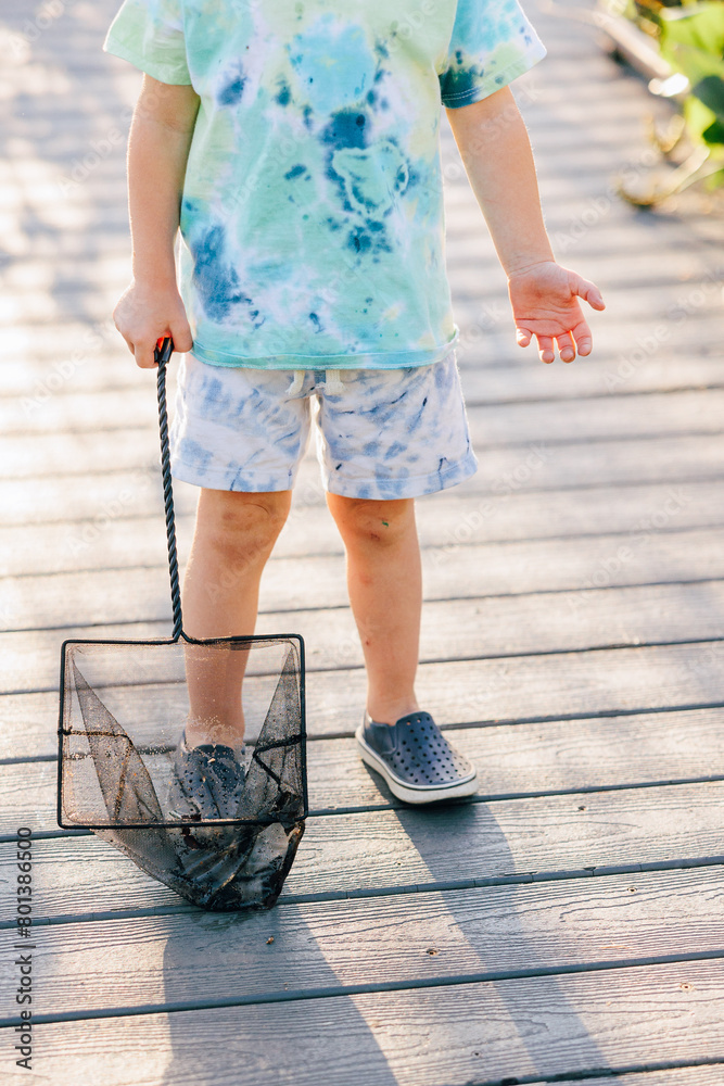 boy with fishing net