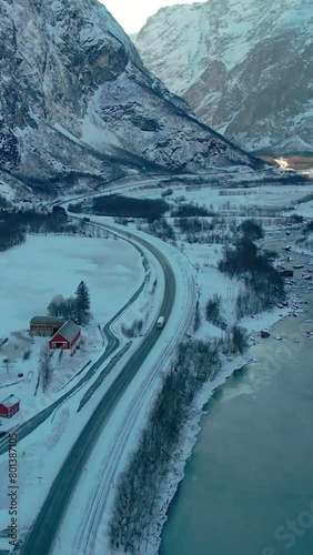 Aerial view of beautiful Norway landscape