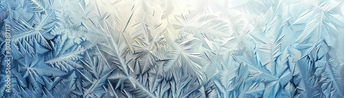 Frosted Glass Window: Close-Up of Textured and Frosted Glass Window with Winter Frost photo