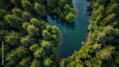 reflection of trees in the water