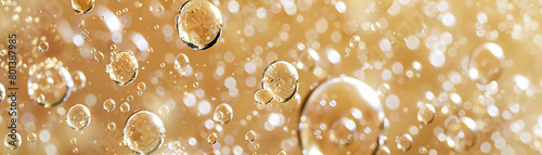 Sparkling Champagne Bubbles: Close-Up of Shimmering and Textured Champagne Bubbles in Celebration photo