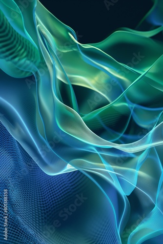 Minimalist poster, futuristic, digital, silk, background image, blue and green