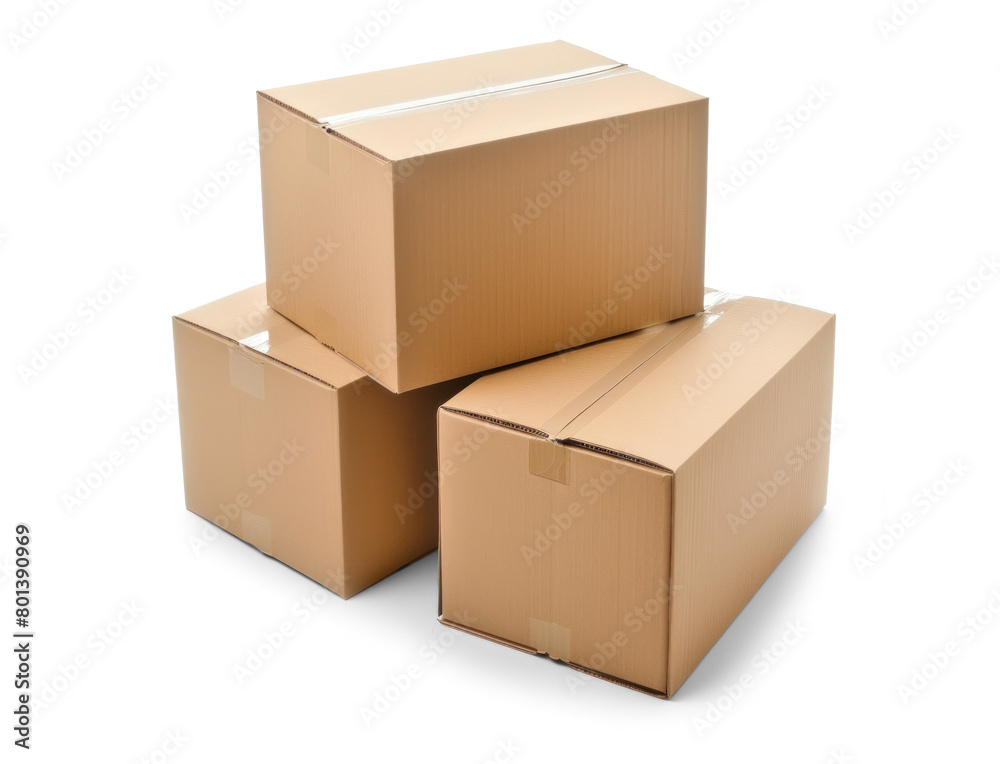 Stacked Cardboard Boxes Isolated Stacked Cardboard Boxes Isolated