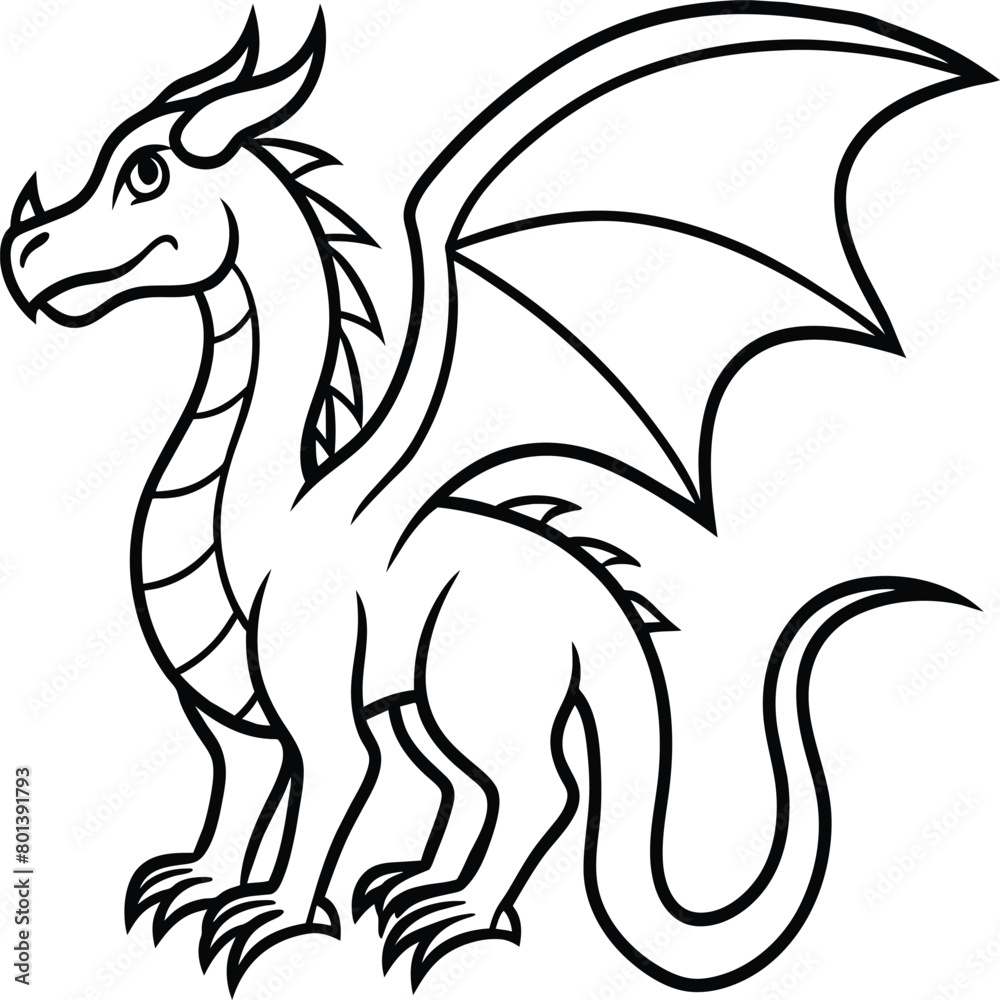 Dragon coloring pages. Dragons animal line art Dragon coloring pages. Dragons animal line art