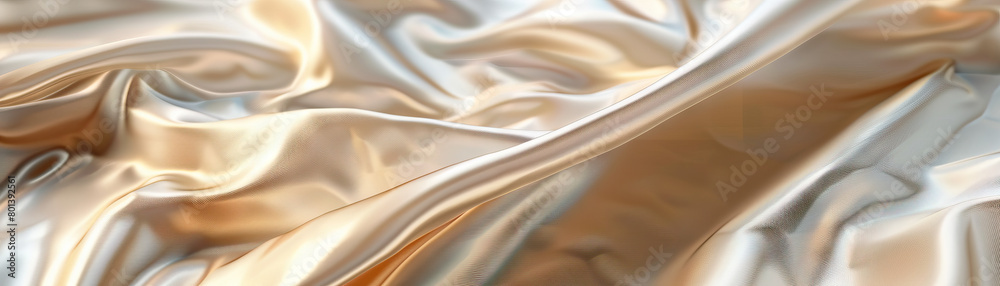 Obraz premium Smooth Silk Pillowcase: Close-Up of Smooth and Textured Silk Pillowcase with Luxurious Comfort