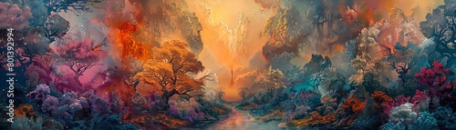 Bring an educational journey to life using an eye-level perspective, where adventure unfolds through impressionistic hues and textures Immerse viewers in a vivid, dynamic world of learning and discove