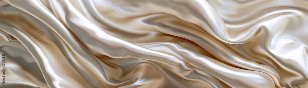 Obraz premium Smooth Silk Pillowcase: Close-Up of Smooth and Textured Silk Pillowcase with Luxurious Comfort