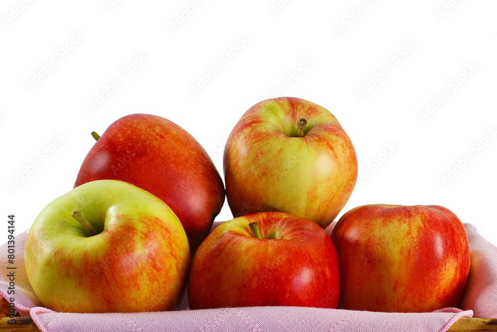 group of red apple fruits isolated in basket,cutout in transparent background,png format group of red apple fruits isolated in basket,cutout in transparent background,png format