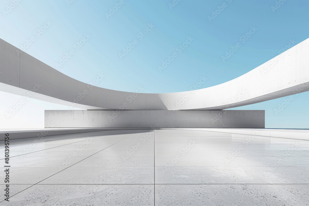 Obraz premium Concrete outdoor square building,Empty architectural background.