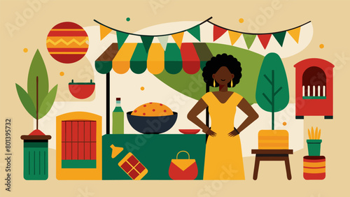 Step into a world of community and culture at the Juneteenth Street Fair where you can find handcrafted home decor authentic African textiles and. Vector illustration