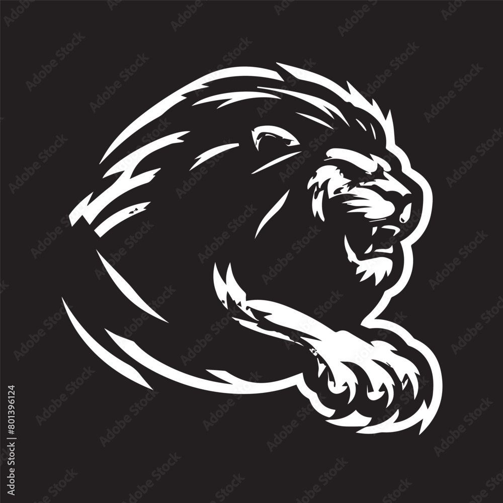 lion logo majestic predator king mammal wildlife