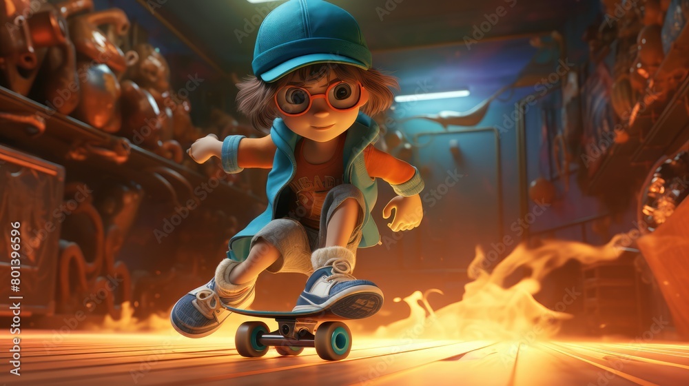 Obraz premium girl on a skateboard