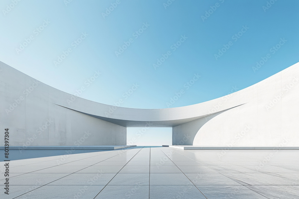 Concrete outdoor square building,Empty architectural background. Concrete outdoor square building,Empty architectural background.
