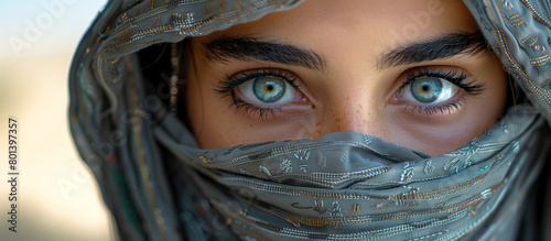 Enigmatic Serenity: Woman in Niqab Radiates Calm During Golden Hour ,generated by IA