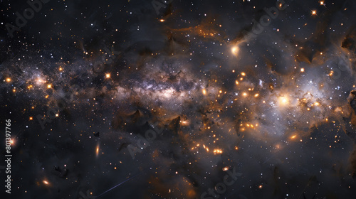 A vast cluster of stars illuminating the night sky, creating a mesmerizing celestial display photo