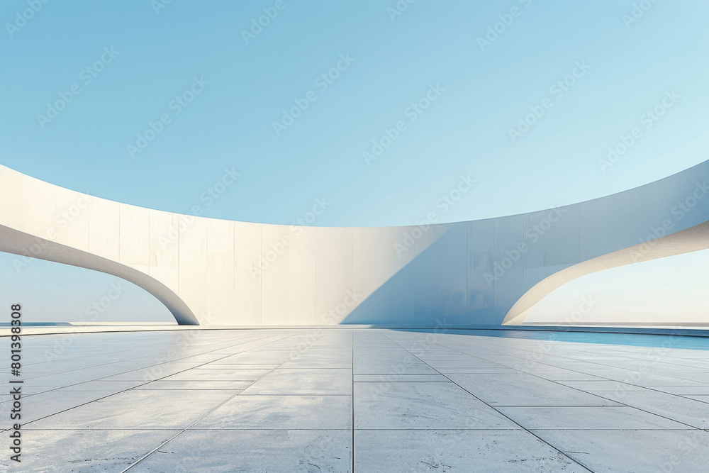 Obraz premium Concrete outdoor square building,Empty architectural background.