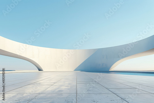 Concrete outdoor square building,Empty architectural background.