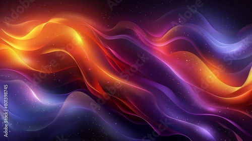 An abstract painting of vibrant waves of color