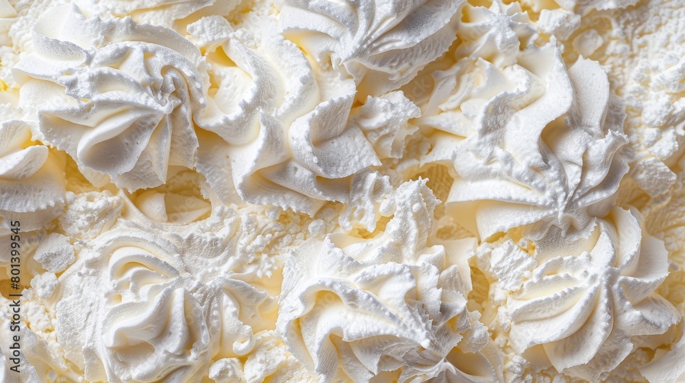 White cream cake with delicate cream flowers.