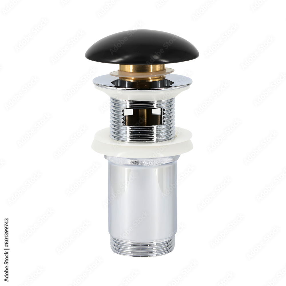 Piletta in ottone cromato cover nera opaca click clack per lavabo diametro 1.1/4 Piletta in ottone cromato cover nera opaca click clack per lavabo diametro 1.1/4