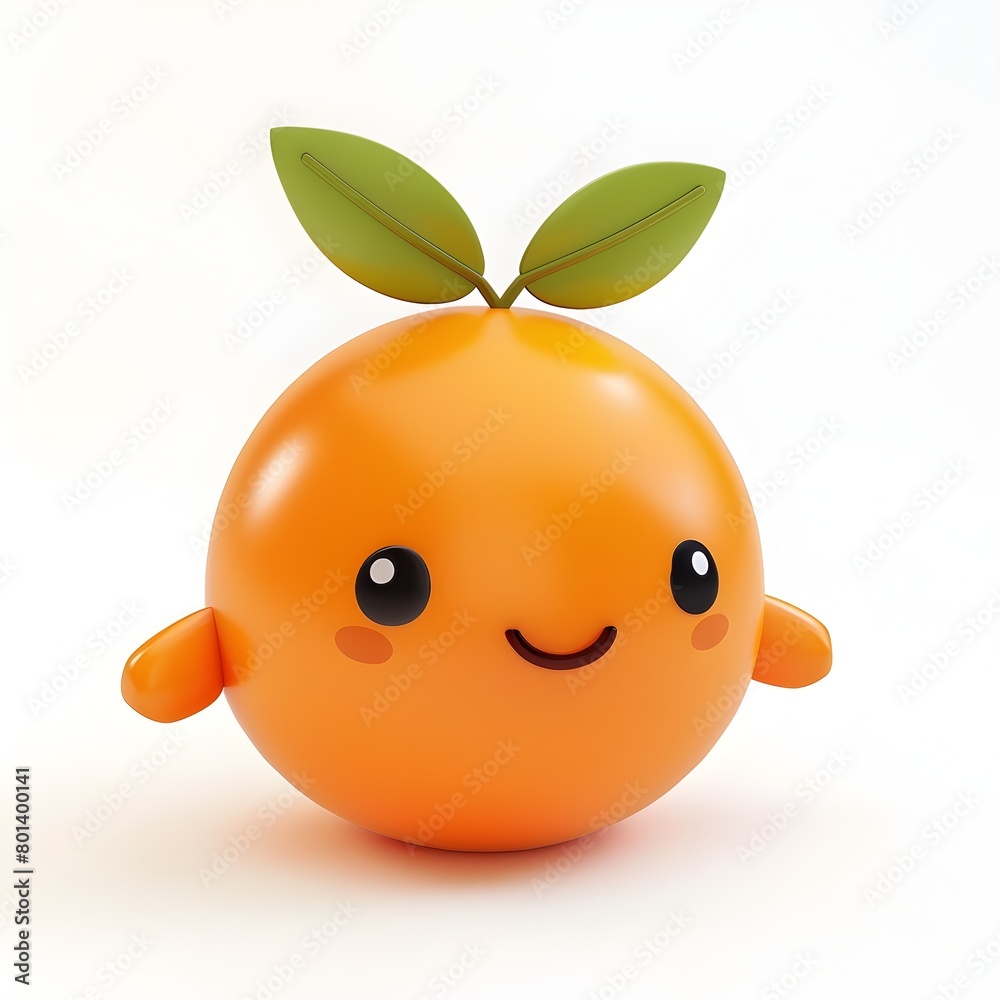 Adorable Kumquat Fruit 3D Model on Clean White Background Adorable Kumquat Fruit 3D Model on Clean White Background