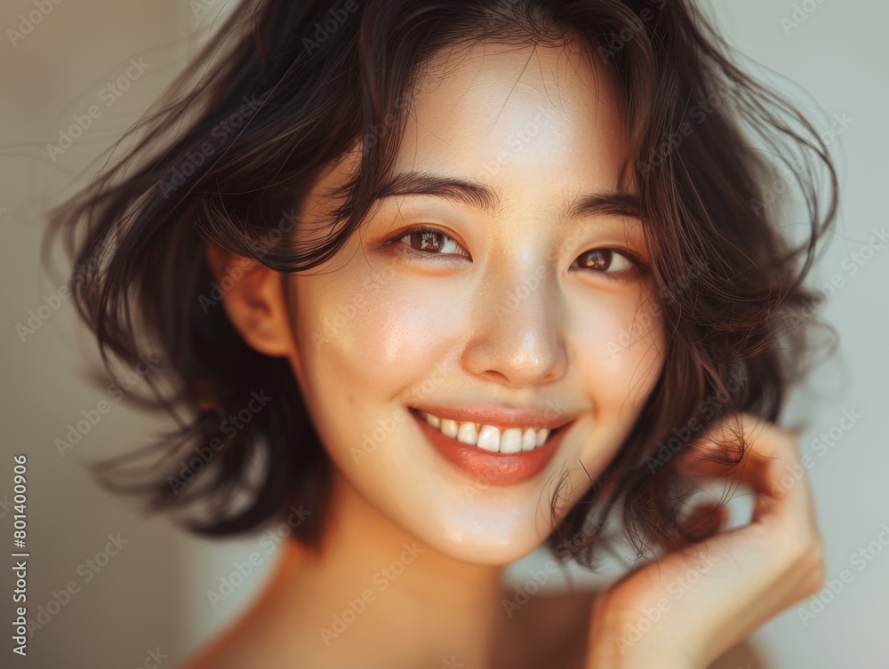 Close Up of a Smiling Korean Woman Close Up of a Smiling Korean Woman