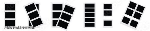 Photo booth collection. Realistic polaroid photo template. Rralistic blank photography.