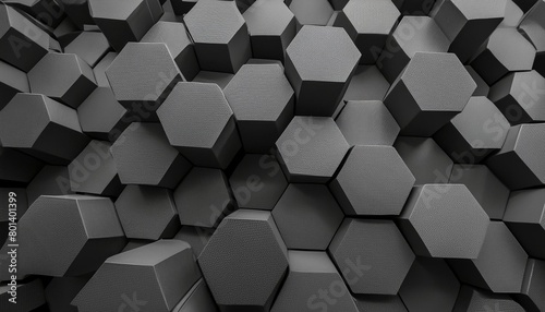 abstract 3d black hexagons background pattern ai generated image