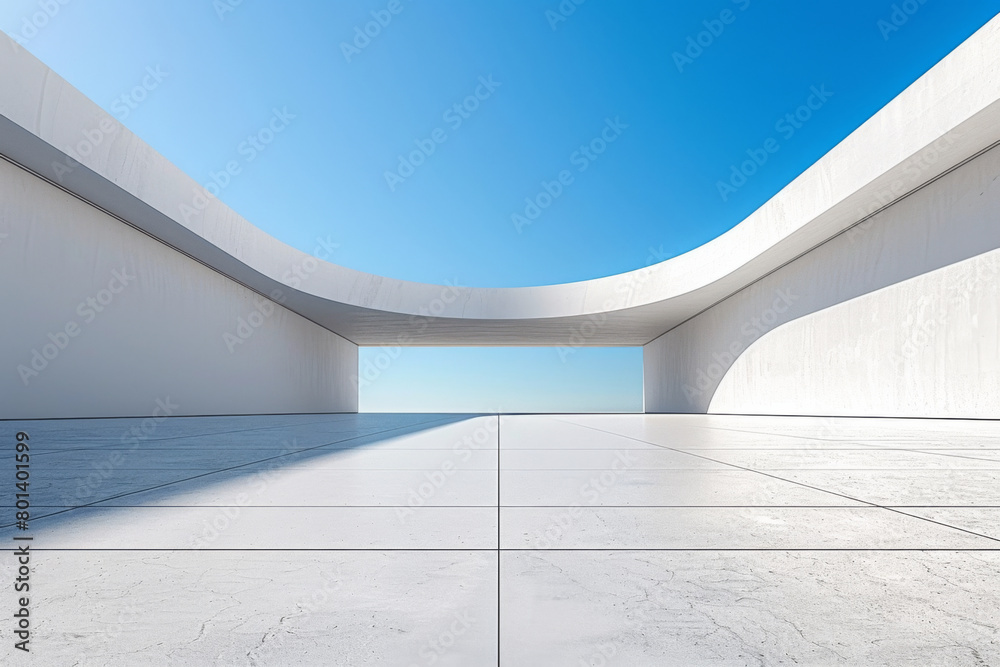 Concrete outdoor square building,Empty architectural background. Concrete outdoor square building,Empty architectural background.