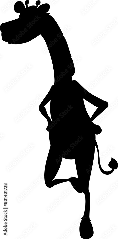 Cartoon giraffe peeking over a blank wooden sign. Cartoon giraffe peeking over a blank wooden sign.