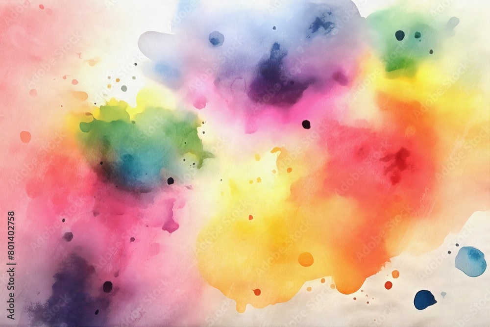 Vibrant watercolor painting on wet paper captures fluidity with rich gradients, blending blobs of color in a mesmerizing display of creativity.