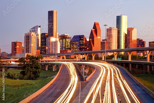 Houston Horizon: Spectacular 4K image of Texas' Most Populous City and Fourth-Most Populous City in the USA photo