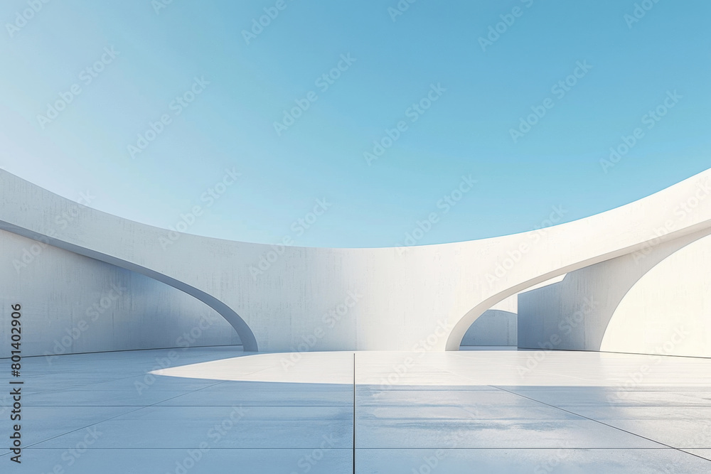 Concrete outdoor square building,Empty architectural background. Concrete outdoor square building,Empty architectural background.
