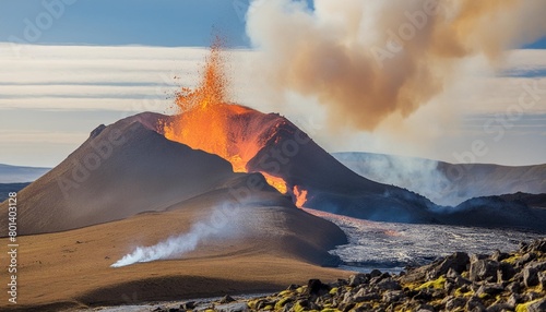 litli hrutur volcanic eruption photo