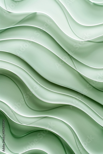 Jade green wavy abstract pattern, elegant and soothing, perfect for luxury spa or wellness brand visuals