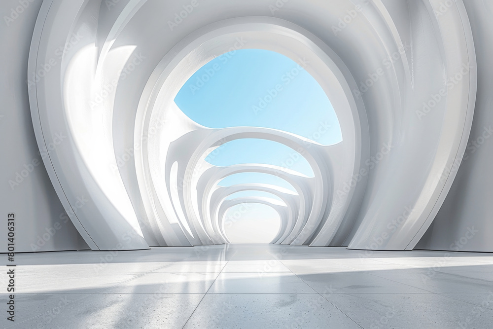 Obraz premium Concrete outdoor square building,Empty architectural background.