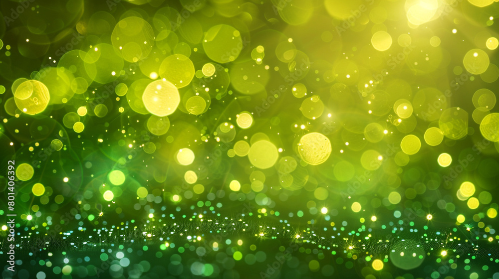 Luminous Lime Green Bokeh Lights and Glitter on Abstract Background, Realistic HD Quality Luminous Lime Green Bokeh Lights and Glitter on Abstract Background, Realistic HD Quality