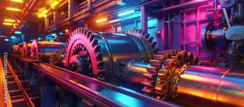 Colorful Gear Maintenance Machine A HighDefinition D Rendered Image Showcasing Precision and Expertise