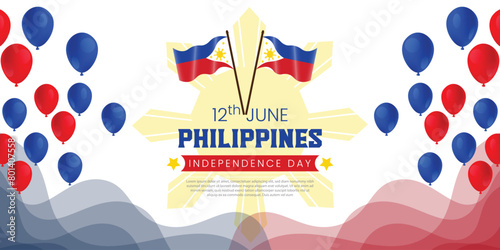 phillipines independence day wishing banner design vector file