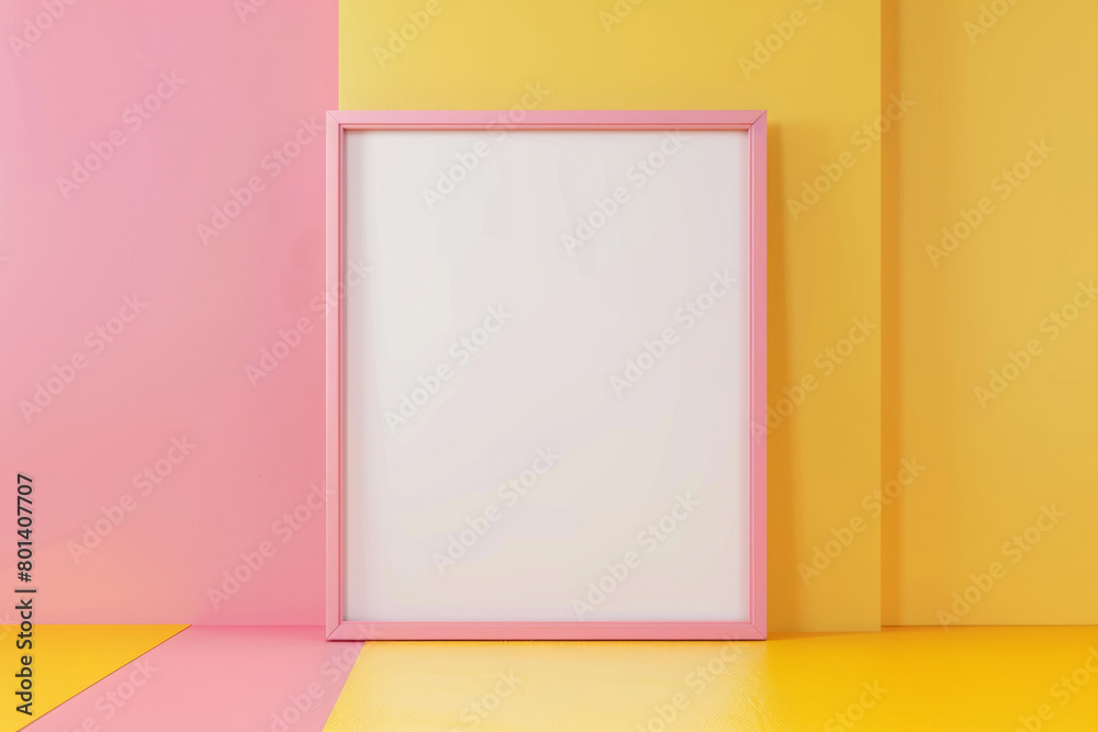 Empty blank frame on a vibrant background. Generative AI Empty blank frame on a vibrant background. Generative AI