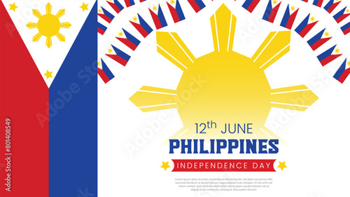 phillipines independence day wishing banner design vector file