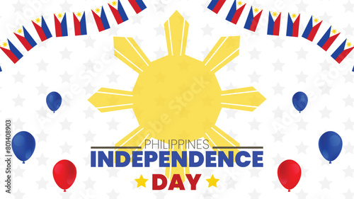 phillipines independence day wishing banner design vector file